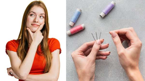 Now you can easily put thread in the needle, use empty medicine leaf like this Now you can easily put thread in the needle, use empty medicine leaf like this