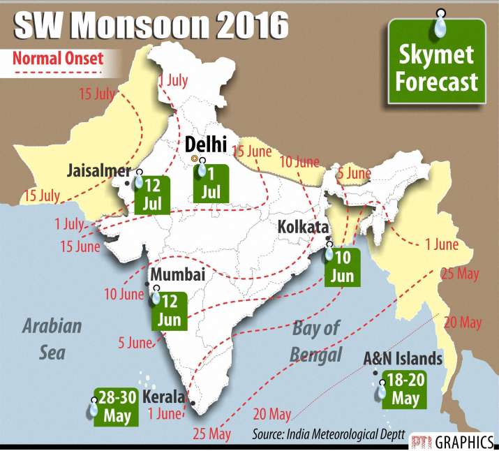 Monsoon set to arrive 34 days ahead of schedule, to hit Andamans by