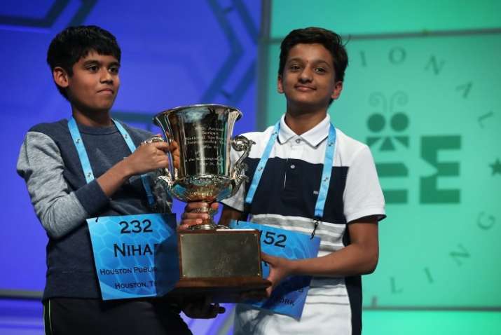 Spellers Nihar Saireddy Janga and Jairam Jagadeesh Hathwa
