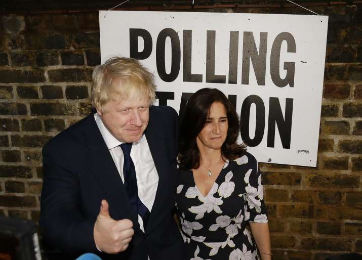 British MP Boris Johnson and his wife Marina after voting