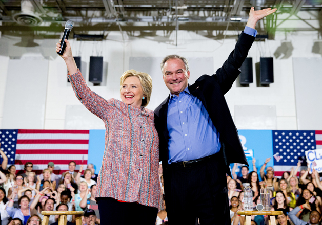 Hillary Clinton and Tim Kaine