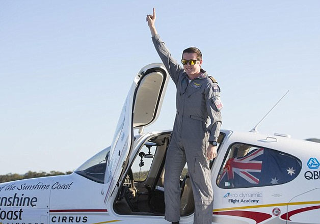 Lachlan Smart, 18, has become the youngest person to fly