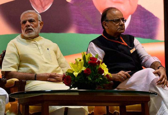 Prime Minister Narendra Modi with Finance Minister Arun