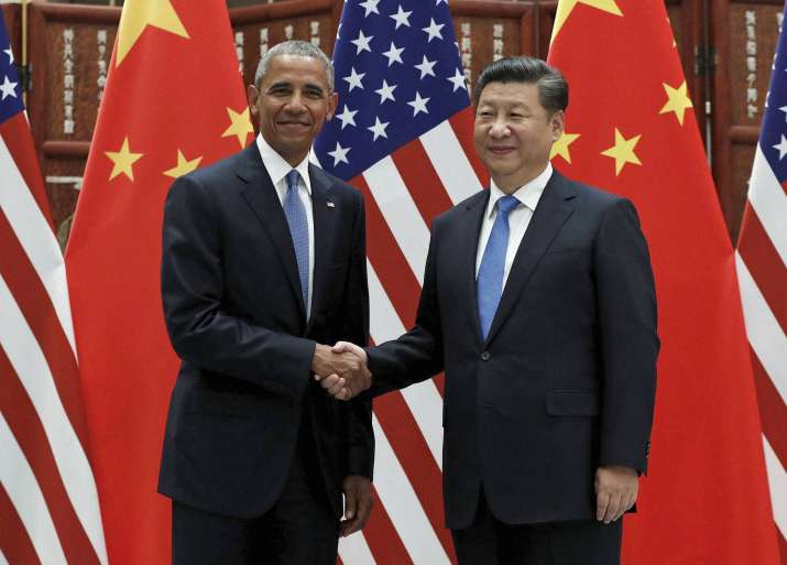Us President Barack Obama and China's President Xi Jinping