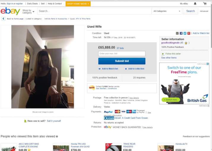 Prankster puts wife up on sale on eBay, bids hit a whopping