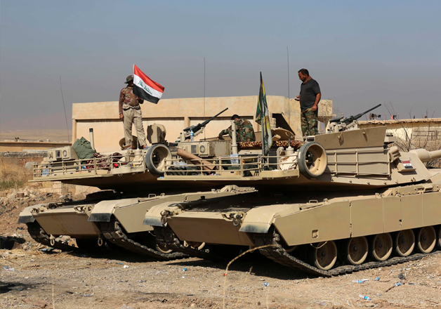 Iraqi forces deployed during an offensive to retake Mosul