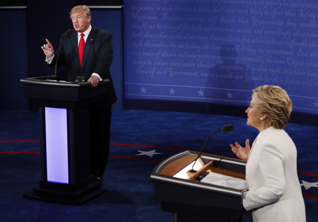 Donald Trump and Hillary Clinton during third presidential