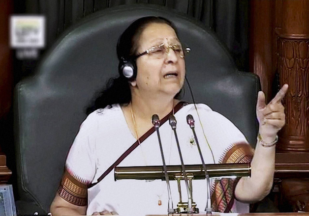 Speaker Sumitra Mahajan speaks in the LS during the Winter