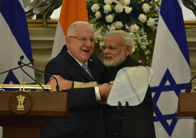 PM Modi with President Reuven Rivlin at joint media
