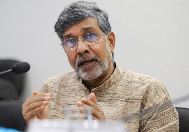 File pic - Nobel laureate Kailash Satyarthi speaks to media