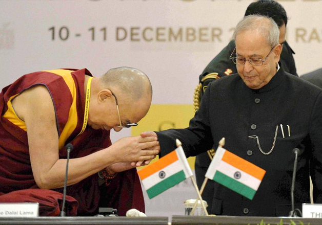 Dalai Lama meets President Pranab Mukherjee