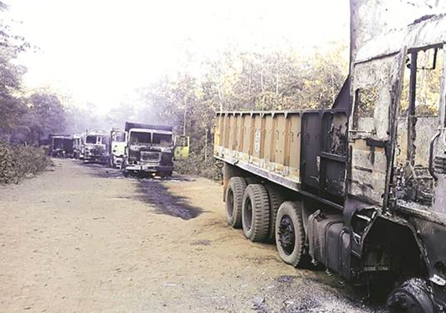 Naxals torch 50 vehicles of mining firm in Maharashtra’s