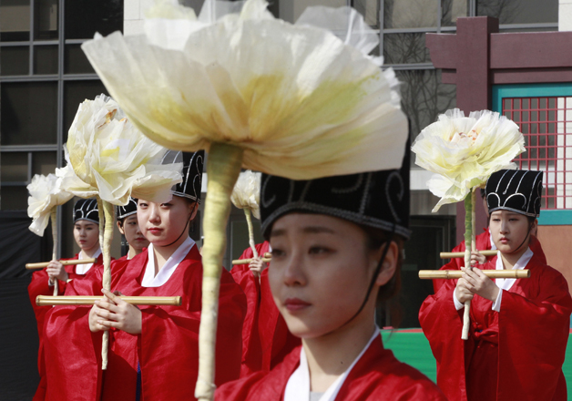 File pic - S Korean students during a ceremony at