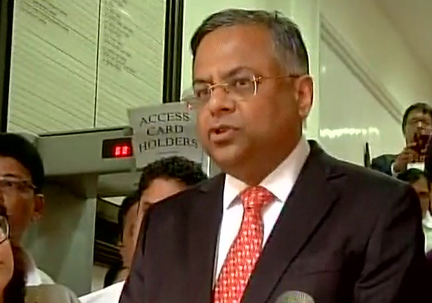 Tata Sons Chairman speaks to reporters after taking charge