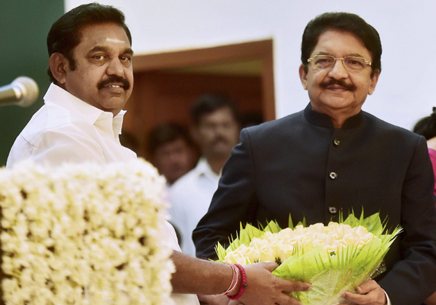 CM Palaniswami with Governor Rao after taking the oath as