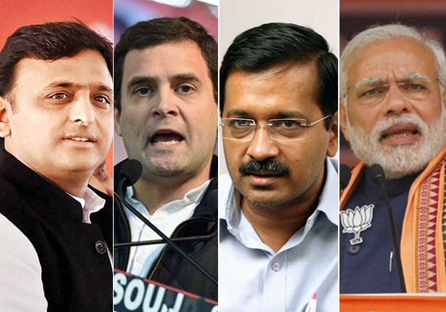 File pic of Akhilesh Yadav, Rahul Gandhi, Arvind Kejriwal