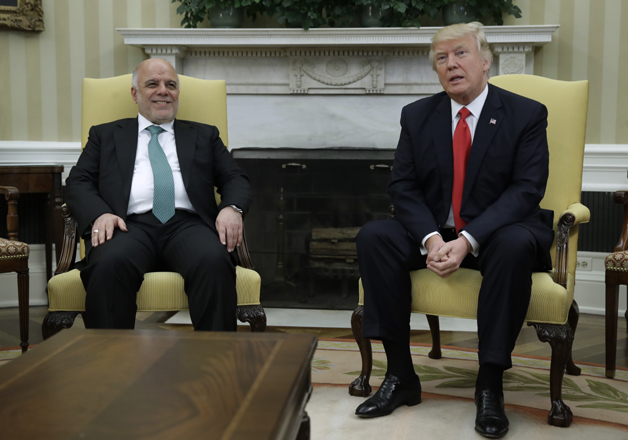 President Trump meets with Iraqi PM Haider al-Abadi in the