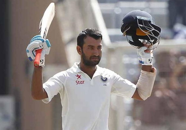 Pujara hits century as India surpass 300-run mark