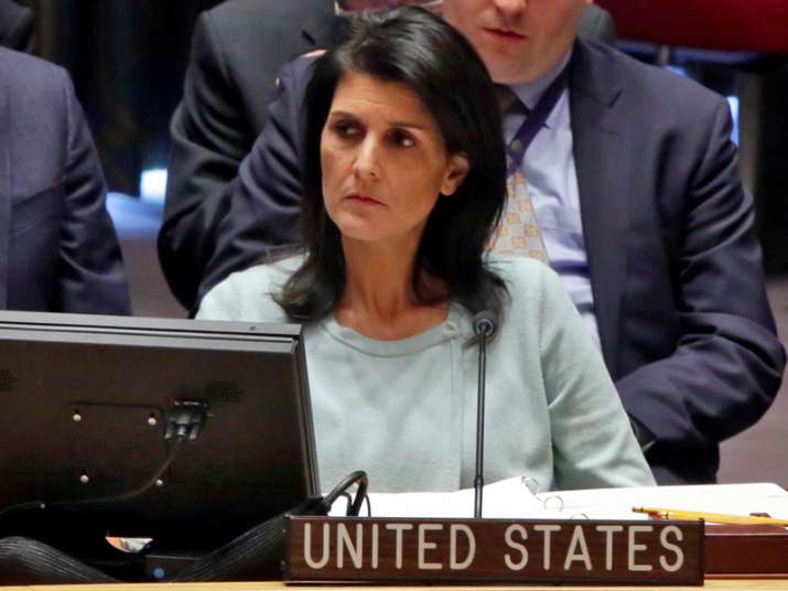 File pic of American Ambassador to UN Nikki Haley