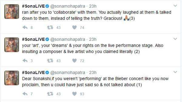 Shocking Sonakshi Sinha Blocks Singer Sona Mohapatra From Twitter After Justin Bieber Row