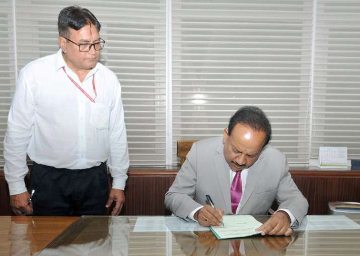Harsh Vardhan taking charge as Minister of Environment,