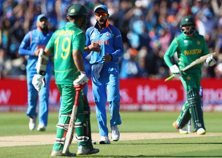 Virat Kohli on action during the match against Pakistan.
