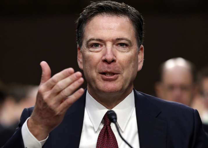 James Comey speaks during a Senate Intelligence Committee
