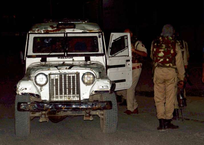 Security personnel after militants opened fire on Amarnath