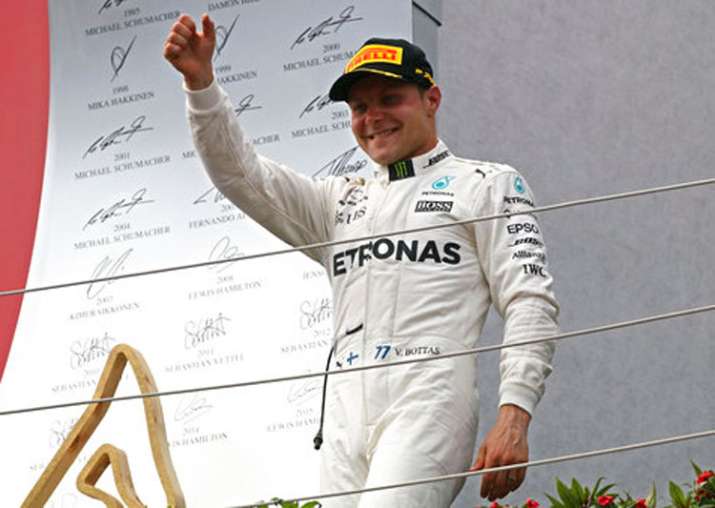 Valterri Bottas reacts after winning the Austrian Grand
