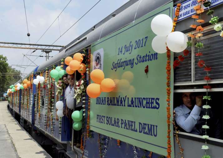 Railways launches first DEMU train with solar-powered