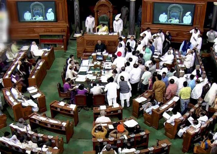 Lok Sabha adjourned for the day amid opposition protests