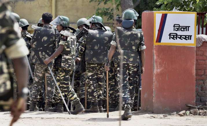 Thick security blanket covered regions in Haryana and