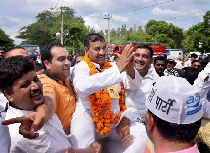 AAP's Ram Chander won the Bawana by-election today