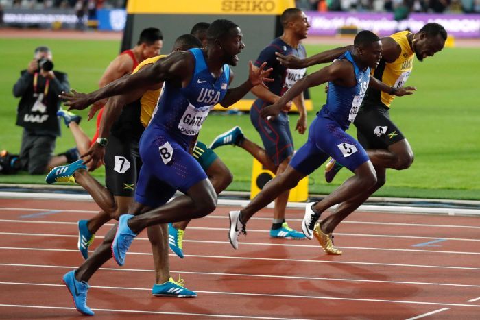 Usian bolt shocked by Justin Gatlin in faewell world