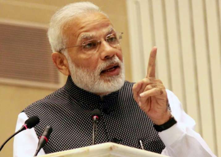 File photo. PM Narendra Modi is addressing a gathering of