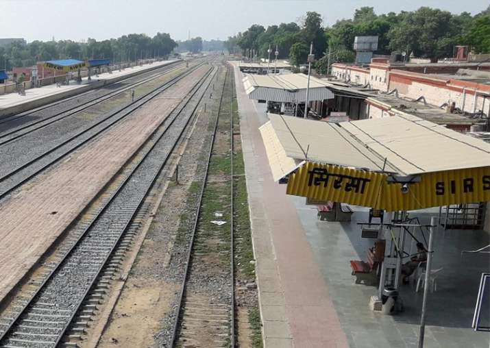 Deserted view of Sirsa Station after curfew in the city due