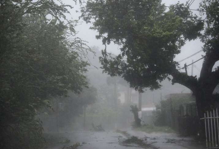 High winds, rain during passage of hurricane Irma in Puerto