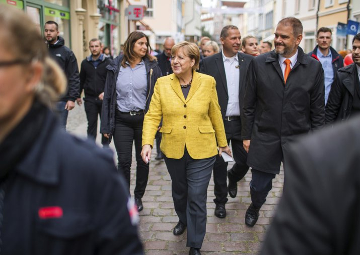 Angela Merkel takes a stroll through the old town of
