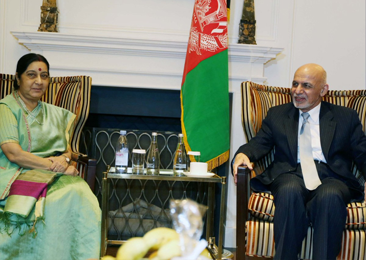 Sushma Swaraj meets Afghanistan President Ashraf Ghani