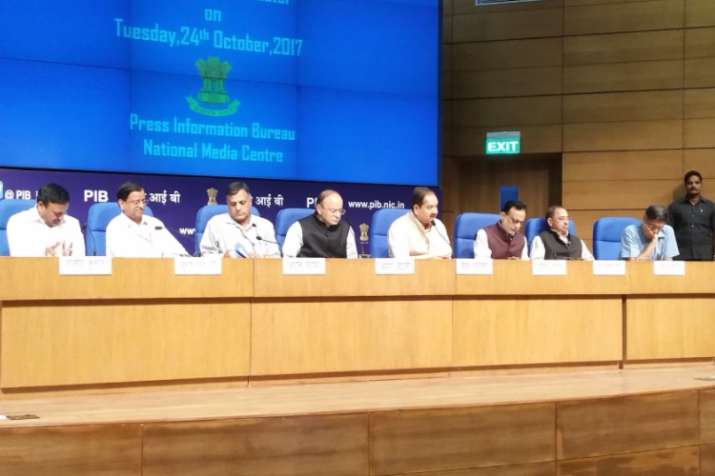 Finance Minister Arun Jaitley is addressing a press