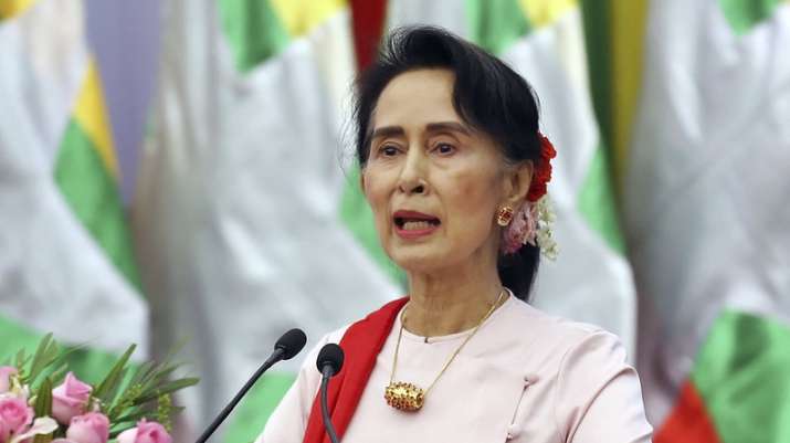 File photo of Myanmar's de-facto leader Aung San Suu Kyi.