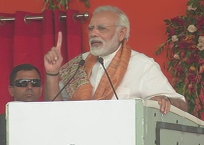 PM Modi addressing a public meeting in Mokama