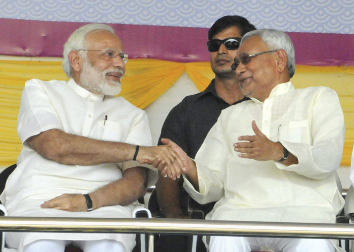 PM Modi with Nitish Kumar at the Centenary Celebrations of