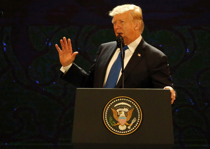 Donald Trump speaks on the final day of the APEC CEO Summit