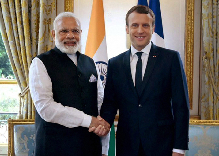 File pic - PM Modi and French President Macron
