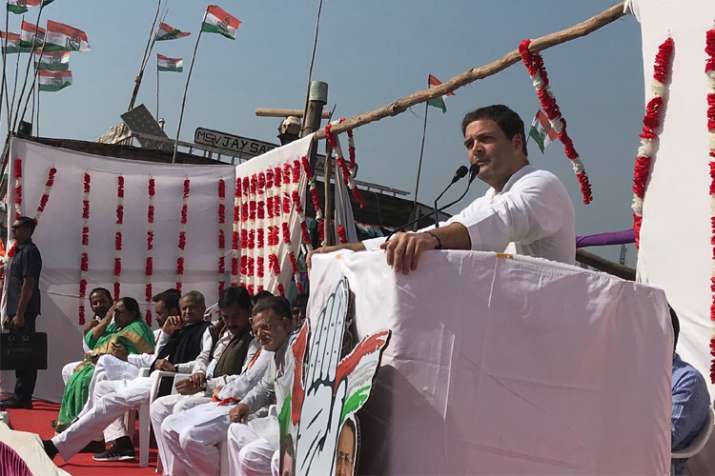 Congress vice president Rahul Gandhi addressing the