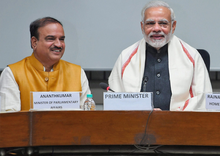 PM Narendra Modi with Parliamentary Affairs Minister Ananth
