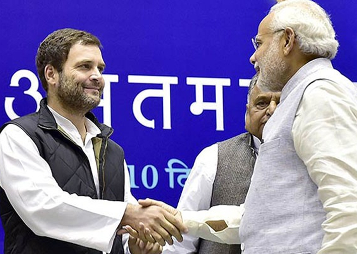 File pic - PM Modi congratulates Rahul Gandhi on election