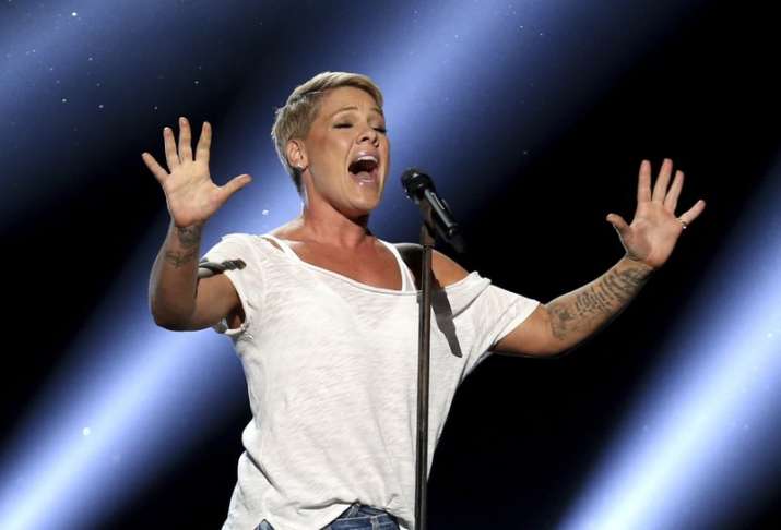 India Tv - Pink performed Wild Hearts Can’t Be Broken” at the 60th annual Grammy Awards