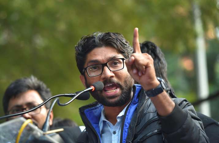 Jignesh Mevani at his Yuva Hunkar Rally in New delhi on
